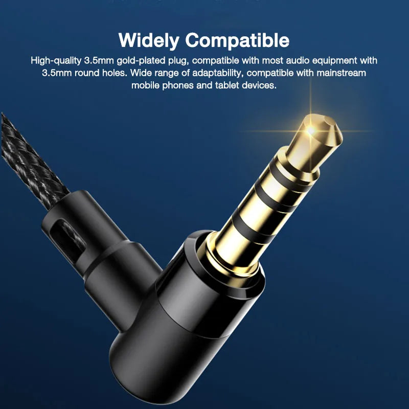 EARDECO Metal 3.5mm Headphones Wired Earphones Gaming Earbuds Sports Headset with Microphone for Phones Samsung Xiaomi Huawei