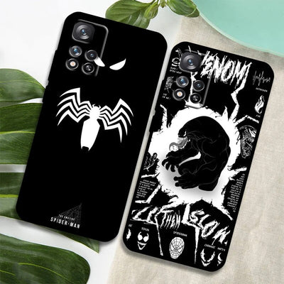 Marvel Funny Venom Cool For Xiaomi Redmi Note 12 11 11T 10 9 8 7 6 5 4 Pro 5G 4G Silicone Soft Shockproof Black Phone Case Cover