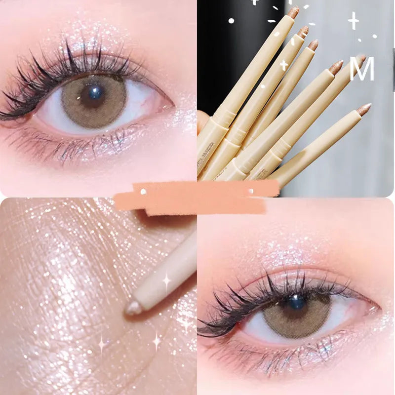 Glitter Eyeshadow Pen Pearlescent Matte Diamond Eyeliner Pen Waterproof Highlight Brighten Silkworm Makeup Pencil Shiny Eyelids