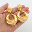 Dubai 18k Golden Color Jewelry Set for Women Trend Hoop Earrings African Map Design Pendant Necklace Bangle Ring for Bridal