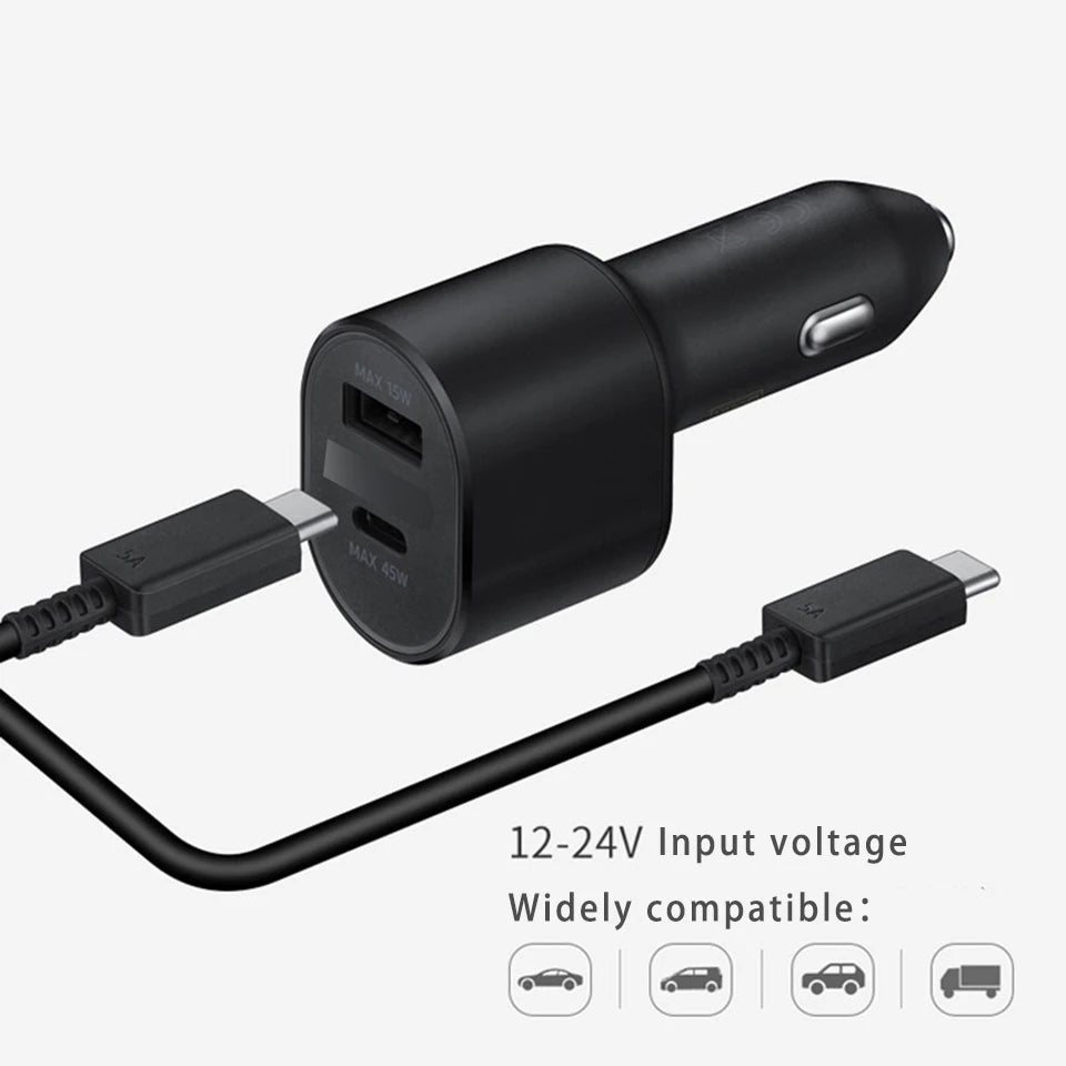 60w For Samsung Car Charger Super Fast Charging Pd Usb Type C Auto Cargador 45w Galaxy S23 Ultra S22 5g S21 Note 20 10 A52