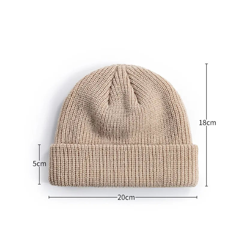 Rimiut Knitted Hat for Men & Women Caps Wool Fashion Simple Warm Skullies Beanies Solid Autumn Winter Beanie Cap Trendy Style