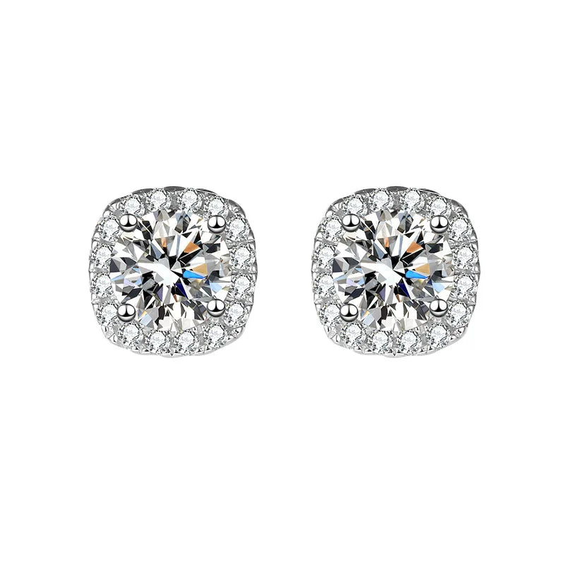 VVS1 Pass Diamond Tester Moissanite Stud Earrings For Women 100% Real 925 Sterling Silver 2 GRA Certificates Moissanita