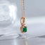 Kinel Hot Round Emerald Pendant Necklace Women 585 Rose Gold Color Natural Zircon Accessories High Quality Daily Fine Jewelry