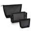 3Pcs Black Makeup Bags Small Medium Large Mesh Transparent Cosmetic Bag Organizer Cosmetics Storage Pencil Cases Neceser Pouch