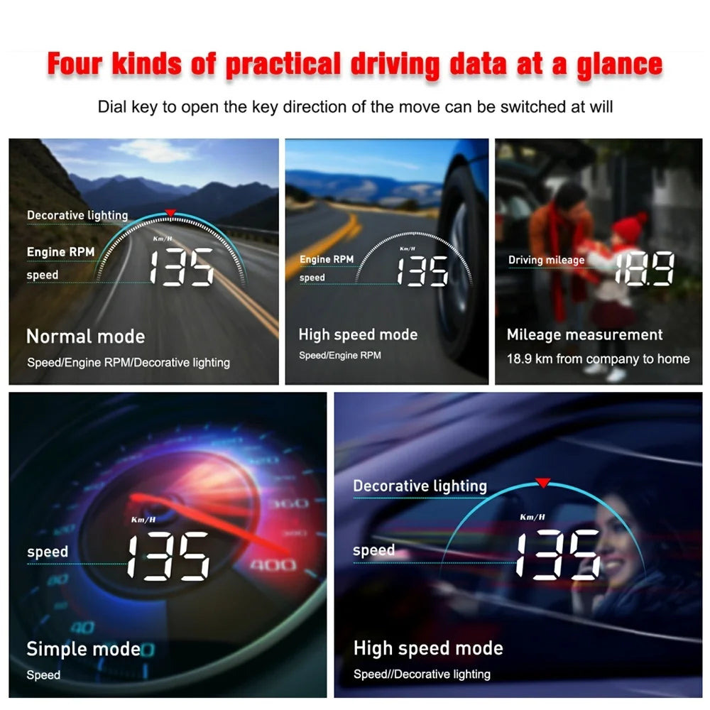 Universal M8 M3 M6 HUD Head Up Display Car GPS Car Styling OBD2 Digital speedometer Over-speed Alarm Windshield Projector