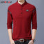 Men's Fashion Summer Long Sleeved POLO T-shirt Casual Cotton Breathable Top Stand Up Neck Long Sleeve Korean Comfortable Shirt