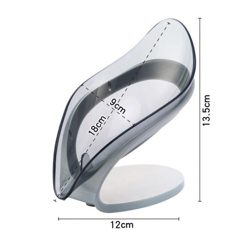 Transparent Leaf Shaped Soap Tray Bathroom Toilet Punching Free Soap Rack Bathroom Storage Dish Holder Kitchen Washroom Supplies