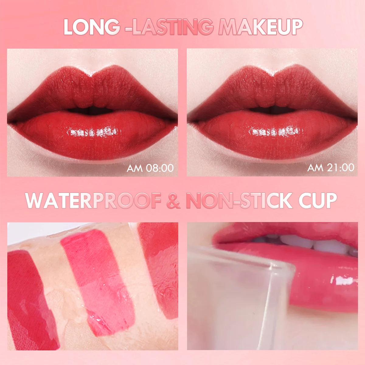 4 Colors Moisturizing Lip Tint Waterproof Non-sticky Long Lasting Coloring Lip Stain Smudge Proof Lip Glaze