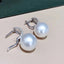 Huitan Silver Color Simulated Pearl Earrings for Women Temperament Sweet Girls Ear Accessories Wedding Party Elegant Jewelry