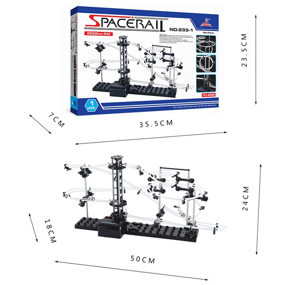 Spacerail Roller Coaster Building Blocks Ball Circuit Marbles Track Sets STEM Educational Toys For Children 7-14 Years