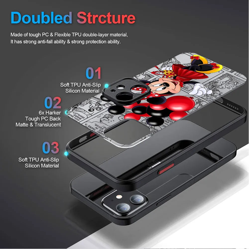 Mickey Minnie Cute Phone Case for iPhone 13 Pro Max 7 6S 8 SE 11 Pro 15 14 Plus 12 Mini XS X XR 13 Pro XS Max Matte Cover