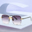 2023 New Rimless Women's Sunglasses Fashion Gradient Lenses Sun glasses Lady Vintage Alloy Legs Classic Designer Shades UV400