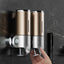 Bathroom Shampoo Dispenser Upgrade Metal Tie Rod Double Liquid Soap Dispenser Holder Wall Soap Head Shower Liquid Dispenser