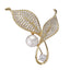 Delicate Tree Leaf Brooches Pins for Women Vintage Crystal Rhinestone Shirts Suits Lapel Brooch Pin Retro Collar Badge Jewelry