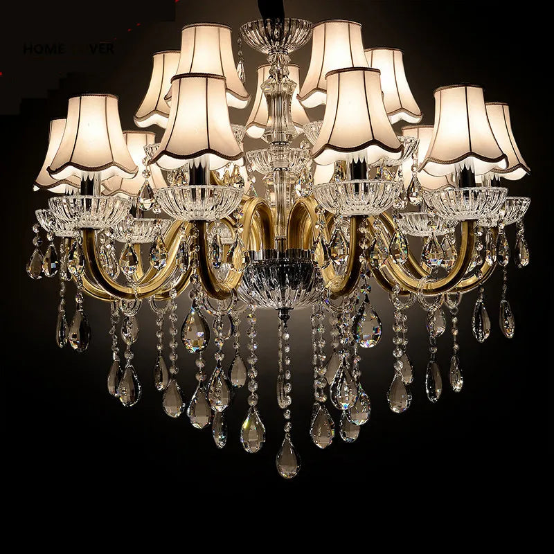 Retro Crystal Chandeliers Home Lighting Lustres De Cristal Decoration Luxury Candle E14  Pendants Living Room Indoor Lamp