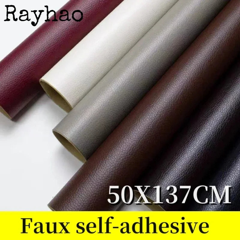 Faux Leather Repair Patches 137X50CM Self-adhesive Stickers Eco Leathers for Upholstery Interior Car Fix Chair Sofa Auto Seat