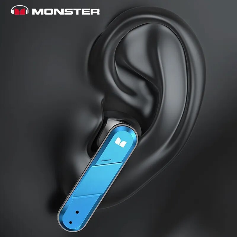 Monster XKT09 Wireless Bluetooth 5.2 Earphones TWS Gaming Earbuds Bass Sound Music Game Double Mode Headset 300mAh Long Standby