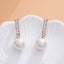 2pcs Rhinestone Decor Faux Pearl Drop Earrings