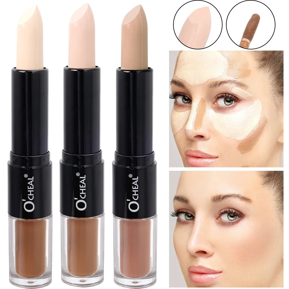 Waterproof Face Contour Stick Double-ended Bronzer Highlighting Concealer Contouring Pen V-face Shaping Lasting Makeup Cosmetics