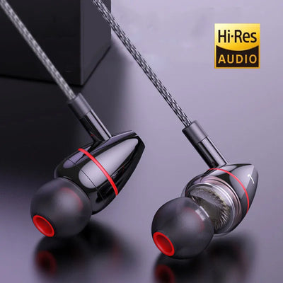 EARDECO Metal 3.5mm Headphones Wired Earphones Gaming Earbuds Sports Headset with Microphone for Phones Samsung Xiaomi Huawei