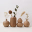 Wooden Vase for Plants Nordic Solid Wood Flower Pots Home Office Table Art Vases Flowers Arrangement Desktop Tabletop Decoration