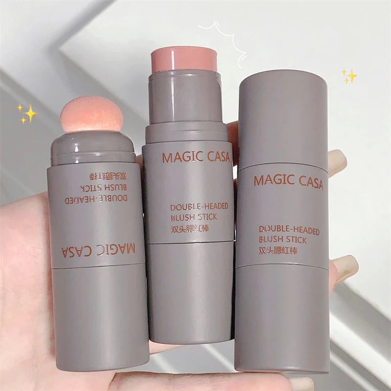 Double-ended Blush Stick Waterproof Brightening Face Contouring Shadow Blusher Long-lasting Tint Cheek Korean Makeup Cosmetics