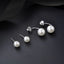 Genuine 925 Sterling Silver Woman's New Jewelry Fashion U Shape Pearl Stud Earrings XY0263