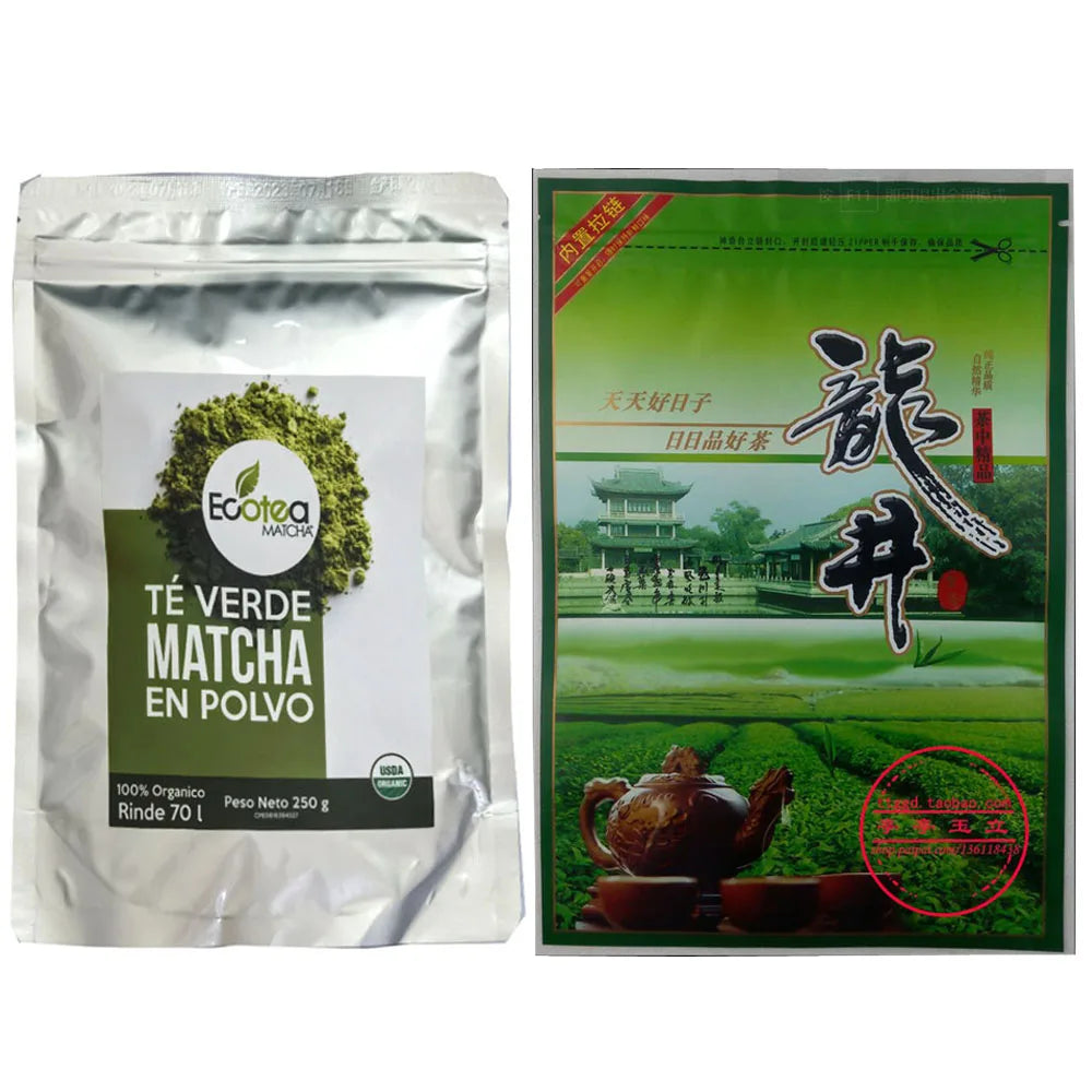 250g Chinese Matcha Green Tea Set Vacuum Plastic Bags longjing Bags Compression No Packing Bag