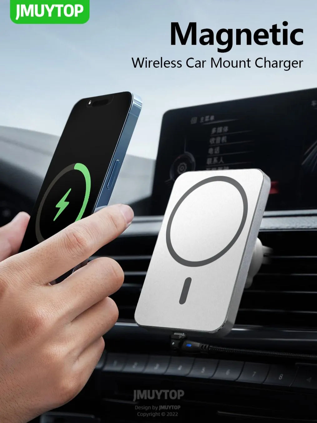 15W Magnetic Wireless Car Charger Mount Adsorbable Phone For iPhone 15 14 13 Pro Max adsorption Fast Wireless Charging Holder