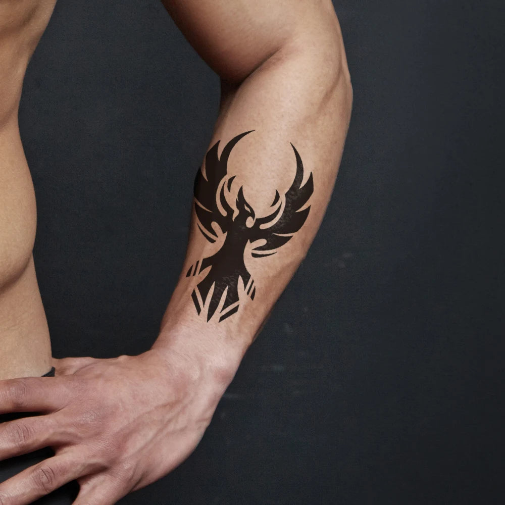 Waterproof Temporary Fake Tattoos,Water Transfer Sticker,Black Tribal Totem Eagle Dragon for Women Men,Cool Makeup,Sexy Body Art