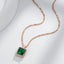 Kinel Luxury Square Green Natural Zircon Pendant Necklace For Women Fashion 585 Rose Gold Color Bride Wedding Statement Jewelry