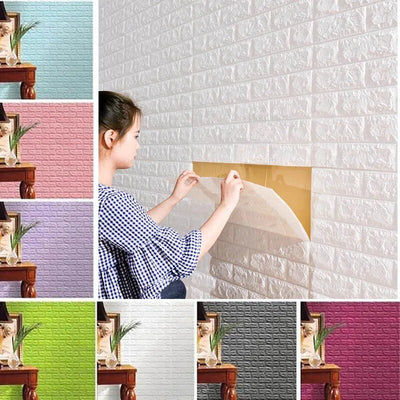 3D Brick Wallpaper 1Pcs 70x38cm Self-adhesive Waterproof Foam Board Wallpaper Living Room Home Decoration