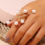 Fine Pearl Thin Ring For Women Minimalist Basic Style Fashion Jewelry Gold Color Knuckle Ring Ladies  Party Ring Gifts BFF