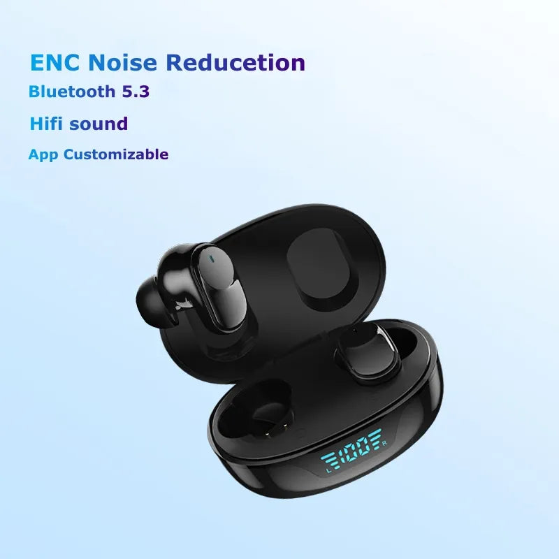 Bluetooth 5.3 Wireless Earbuds Touch Control AI ENC for Clear Calls,Customized EQ APP,Low Latency Game Mode,Long Playtime,type-c