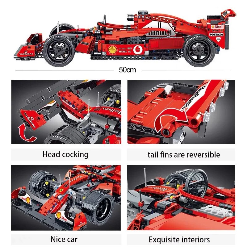 Technical APP Remote Control Moter Power Sport Car Building Blocks Bricks F1 Formula Speed Racing Sets Toys For Kids Models Gift