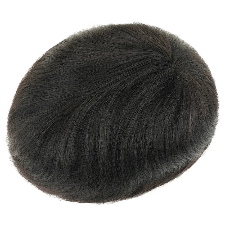 Mono Durable Human Hair Toupee Men Breathable Male Hair Prosthesis Capillary Men 130% Density 6" Male Wig Systems Free Shipping