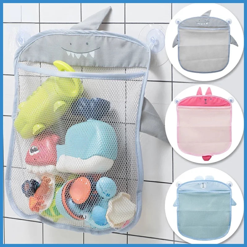 Baby Bath Toys Cute Duck Frog Mesh Net Toy Storage Bag Strong Suction Cups Bath Game Bag Bathroom Organizer Water Toys for Kids