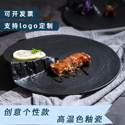 Japanese tableware ceramic plate high value characteristic hotel Western Restaurant steak dinner plate