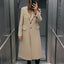 TRAF 2024 Women Fashion Winter Coats Turn Down Collar Loose Long Cardigan Coat Woman With Pockets Outerwear Female Jacket