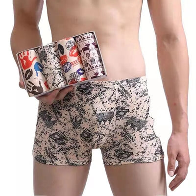 Men's Panties 4pcs/Lot  Male Underpants Man Pack Shorts Boxers Underwear Fashion  Mens Boxer Ultrathin Large Size L-4XL