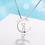 925 Sterling Silver Necklace For Women Moon Kitten Cat Necklaces & Pendants Link Chain Kolye S-n187