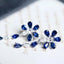 New Boho Tassel Flower Earrings For Women With 925 Stamps Fashion Sapphire Blue Zircon Earrings Party Birthday Jewelry Gift