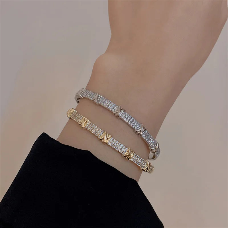 New Korean Exquisite Bamboo Bracelet Sweet Elegant Fashion Simple Geometric Bracelet Women's Banquet Jewelry