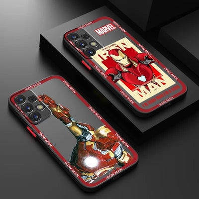 Marvel Iron Man Avengers Cool Phone Case For Samsung A53 A52 A33 A32 A51 A71 A21S A13 A73 A50 A22 A12 A72 5G Frosted Translucent