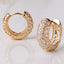 Huitan Women Hoop Earrings with Brilliant Cubic Zirconia Aesthetic Hollow Out Pattern Exquisite Female Earrings Wedding Jewelry