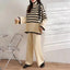 Women Set 2023 New Loose Turtleneck Knitted Pullover + High Waist Knitted Wide-leg Pants Two-piece Set