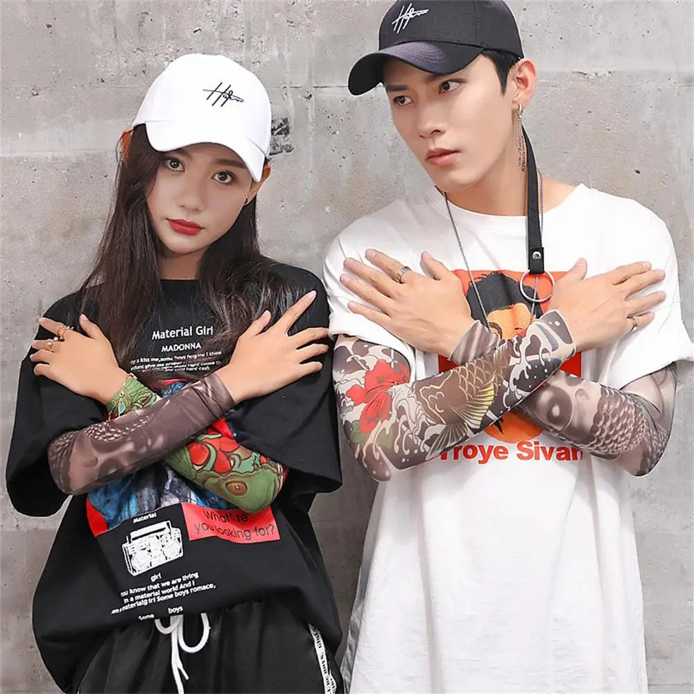 Outdoor Cooling Sleeves Sunscreen Uv Protective Breathable Tattoo Arm Sleeves For Fishing Running Cycling