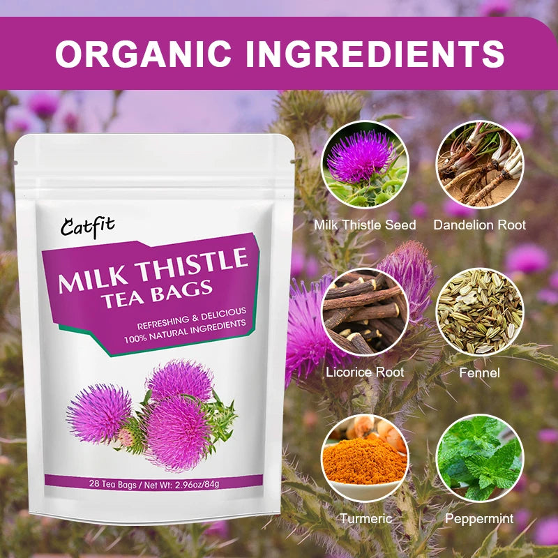 Catfit Natural Herbal Milk thistle tea polyphenols Chrysanthemum Liver Care Item Clearing Away Heat Detoxifying Save alcoholics