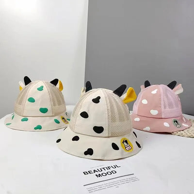 Cute Cartoon Baby Bucket Hat Cotton Panama Cap Spring Summer Outdoor Beach Fisherman Hats Baby Boy Girl Sun Hat For Kids Toddler